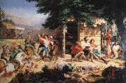 Nahl, Charles Christian Sunday Morning in the Mines oil painting artist